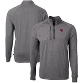 Kansas City Chiefs Cutter & Buck Big & Tall Adapt Eco Raglan Quarter-Zip Jacket Heather Black | NFL
