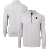 Kansas City Chiefs Cutter & Buck Big & Tall Adapt Eco Raglan Quarter-Zip Jacket Heather Gray | NFL