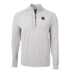 Kansas City Chiefs Cutter & Buck Big & Tall Adapt Eco Raglan Quarter-Zip Jacket Heather Gray | NFL