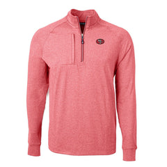 San Francisco 49ers Cutter & Buck Big & Tall Adapt Eco Raglan Quarter-Zip Jacket Heather Scarlet | NFL