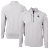 Los Angeles Chargers Cutter & Buck Big & Tall Adapt Eco Raglan Quarter-Zip Jacket Heather Gray | NFL