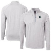 Philadelphia Eagles Cutter & Buck Big & Tall Adapt Eco Raglan Quarter-Zip Jacket Heather Gray | NFL