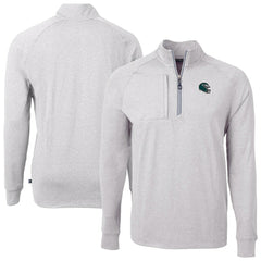 Philadelphia Eagles Cutter & Buck Big & Tall Adapt Eco Raglan Quarter-Zip Jacket Heather Gray | NFL