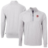 Denver Broncos Cutter & Buck Big & Tall Adapt Eco Raglan Quarter-Zip Jacket Heather Gray | NFL