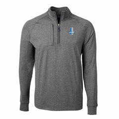 Detroit Lions Cutter & Buck Big & Tall Adapt Eco Raglan Quarter-Zip Jacket Heather Black | NFL