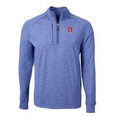 Denver Broncos Cutter & Buck Big & Tall Adapt Eco Raglan Quarter-Zip Jacket Heather Royal | NFL