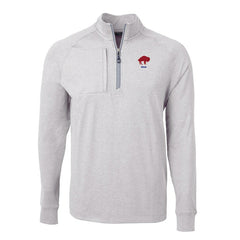 Buffalo Bills Cutter & Buck Big & Tall Adapt Eco Raglan Quarter-Zip Jacket Heather Gray | NFL