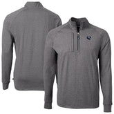 New York Giants Cutter & Buck Big & Tall Adapt Eco Raglan Quarter-Zip Jacket Heather Black | NFL