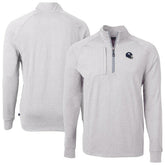 New York Giants Cutter & Buck Big & Tall Adapt Eco Raglan Quarter-Zip Jacket Heather Gray | NFL