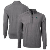 Philadelphia Eagles Cutter & Buck Big & Tall Adapt Eco Raglan Quarter-Zip Jacket Heather Black | NFL