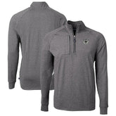 Las Vegas Raiders Cutter & Buck Big & Tall Adapt Eco Raglan Quarter-Zip Jacket Heather Black | NFL