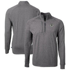 Las Vegas Raiders Cutter & Buck Big & Tall Adapt Eco Raglan Quarter-Zip Jacket Heather Black | NFL