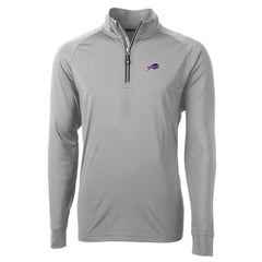 Buffalo Bills Cutter & Buck Big & Tall Adapt Eco DryTec Raglan Quarter-Zip Jacket Gray | NFL