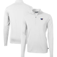 Washington Commanders Cutter & Buck Big & Tall Americana Virtue Eco Pique Quarter-Zip Jacket White | NFL