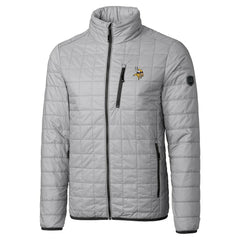 Minnesota Vikings Cutter & Buck Big & Tall Rainier PrimaLoft Eco Insulated Full-Zip Hoodie Puffer Jacket Gray | NFL