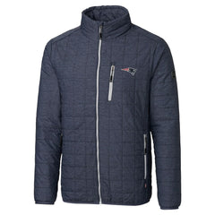 New England Patriots Cutter & Buck Big & Tall Rainier PrimaLoft Eco Insulated Full-Zip Hoodie Puffer Jacket Navy | NFL