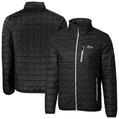 Baltimore Ravens Cutter & Buck Big & Tall Rainier PrimaLoft Eco Insulated Full-Zip Hoodie Puffer Jacket Black | NFL