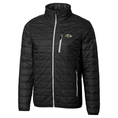 Baltimore Ravens Cutter & Buck Big & Tall Rainier PrimaLoft Eco Insulated Full-Zip Hoodie Puffer Jacket Black | NFL