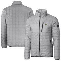 Green Bay Packers Cutter & Buck Big & Tall Rainier PrimaLoft Eco Insulated Full-Zip Hoodie Puffer Jacket Gray | NFL