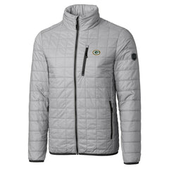 Green Bay Packers Cutter & Buck Big & Tall Rainier PrimaLoft Eco Insulated Full-Zip Hoodie Puffer Jacket Gray | NFL
