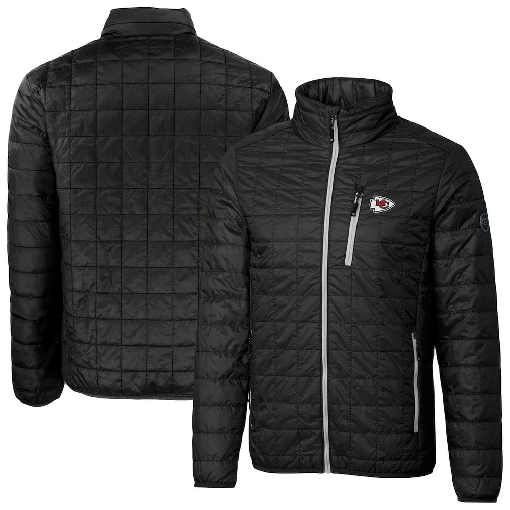 Kansas City Chiefs Cutter & Buck Big & Tall Rainier PrimaLoft Eco Insulated Full-Zip Hoodie Puffer Jacket Black | NFL