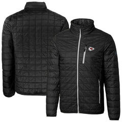Kansas City Chiefs Cutter & Buck Big & Tall Rainier PrimaLoft Eco Insulated Full-Zip Hoodie Puffer Jacket Black | NFL