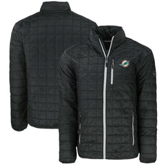 Miami Dolphins Cutter & Buck Big & Tall Rainier PrimaLoft Eco Insulated Full-Zip Puffer Jacket Black | NFL