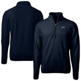 Buffalo Bills Cutter & Buck Big & Tall Cascade Eco Fleece Quarter-Zip Jacket Navy | NFL