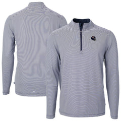 Chicago Bears Cutter & Buck Big & Tall Virtue Eco Pique Micro Stripe Tri-Blend Quarter-Zip Jacket Navy | NFL