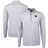 Denver Broncos Cutter & Buck Big & Tall Virtue Eco Pique Micro Stripe Tri-Blend Quarter-Zip Jacket Gray | NFL