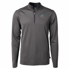 Detroit Lions Cutter & Buck Big & Tall Virtue Eco Pique Micro Stripe Tri-Blend Quarter-Zip Jacket Black | NFL