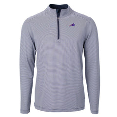 Buffalo Bills Cutter & Buck Big & Tall Virtue Eco Pique Micro Stripe Tri-Blend Quarter-Zip Jacket Navy | NFL