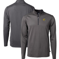 Green Bay Packers Cutter & Buck Big & Tall Virtue Eco Pique Micro Stripe Tri-Blend Quarter-Zip Jacket Black | NFL