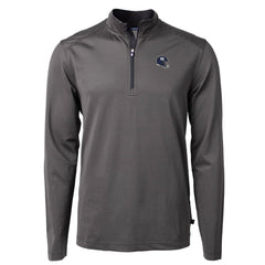 New York Giants Cutter & Buck Big & Tall Virtue Eco Pique Micro Stripe Tri-Blend Quarter-Zip Jacket Black | NFL