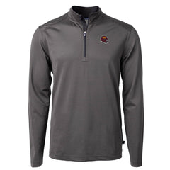 Washington Commanders Cutter & Buck Big & Tall Virtue Eco Pique Micro Stripe Tri-Blend Quarter-Zip Jacket Black | NFL