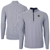 Seattle Seahawks Cutter & Buck Big & Tall Virtue Eco Pique Micro Stripe Tri-Blend Quarter-Zip Jacket College Navy | NFL