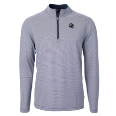 Seattle Seahawks Cutter & Buck Big & Tall Virtue Eco Pique Micro Stripe Tri-Blend Quarter-Zip Jacket College Navy | NFL