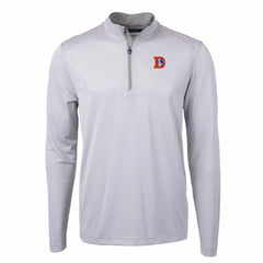Denver Broncos Cutter & Buck Big & Tall Virtue Eco Pique Micro Stripe Tri-Blend Quarter-Zip Jacket Gray | NFL