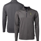 Green Bay Packers Cutter & Buck Big & Tall Virtue Eco Pique Micro Stripe Tri-Blend Quarter-Zip Jacket Black | NFL