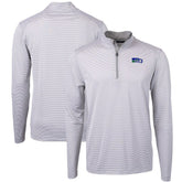 Seattle Seahawks Cutter & Buck Big & Tall Virtue Eco Pique Micro Stripe Tri-Blend Quarter-Zip Jacket Gray | NFL