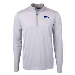 Seattle Seahawks Cutter & Buck Big & Tall Virtue Eco Pique Micro Stripe Tri-Blend Quarter-Zip Jacket Gray | NFL