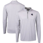 Minnesota Vikings Cutter & Buck Big & Tall Virtue Eco Pique Micro Stripe Tri-Blend Quarter-Zip Jacket Gray | NFL