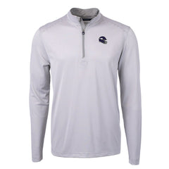 Minnesota Vikings Cutter & Buck Big & Tall Virtue Eco Pique Micro Stripe Tri-Blend Quarter-Zip Jacket Gray | NFL