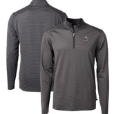 Cleveland Browns Cutter & Buck Big & Tall Virtue Eco Pique Micro Stripe Tri-Blend Quarter-Zip Jacket Black | NFL