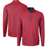 New England Patriots Cutter & Buck Big & Tall Virtue Eco Pique Micro Stripe Tri-Blend Quarter-Zip Jacket Red | NFL