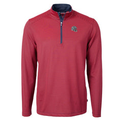 New England Patriots Cutter & Buck Big & Tall Virtue Eco Pique Micro Stripe Tri-Blend Quarter-Zip Jacket Red | NFL
