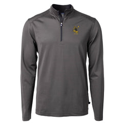 Pittsburgh Steelers Cutter & Buck Big & Tall Virtue Eco Pique Micro Stripe Tri-Blend Quarter-Zip Jacket Black | NFL