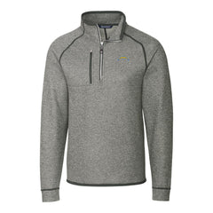 Los Angeles Chargers Cutter & Buck Big & Tall Mainsail Sweater-Knit Raglan Half-Zip Jacket Heather Gray | NFL
