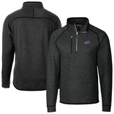 Buffalo Bills Cutter & Buck Big & Tall Mainsail Sweater-Knit Half-Zip Jacket Heather Charcoal | NFL