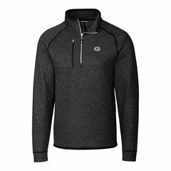 Green Bay Packers Cutter & Buck Big & Tall Mainsail Sweater-Knit Half-Zip Jacket Heather Charcoal | NFL